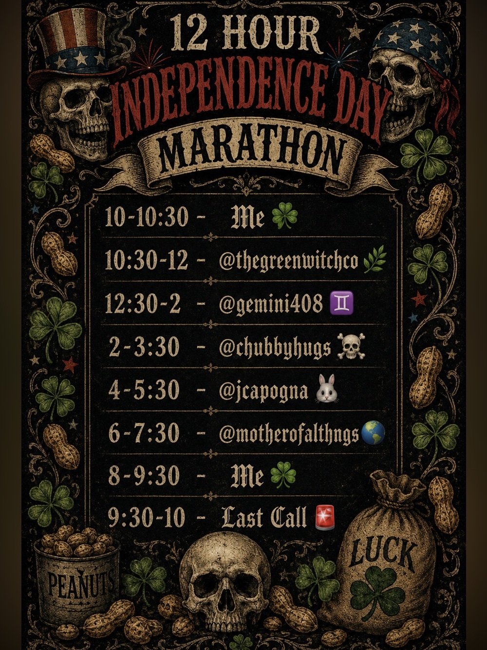 Luckys July 4 marathon! All sales final. As seen on screen